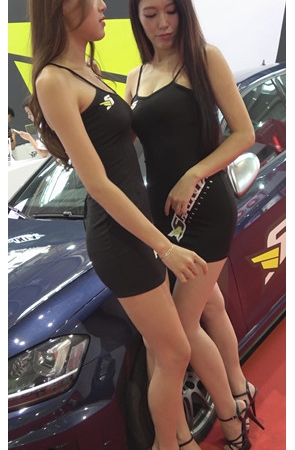 两个漂亮的车模美女