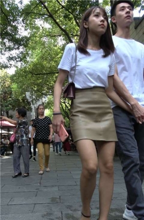 4K 白衬衫短裙高跟靓丽美女小姐姐