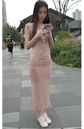 连体包臀裙长裙美女(24P)