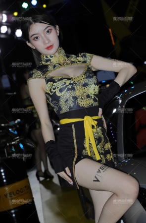 黄黑祥云抹胸短裙