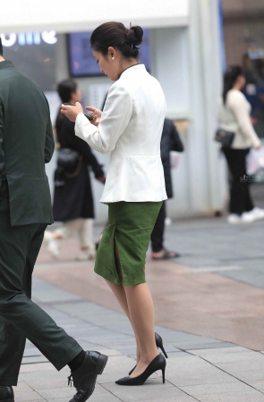 肉丝高跟街拍OL-14P