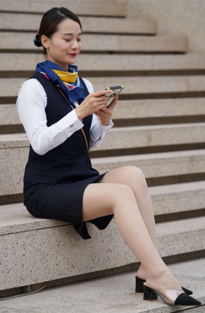 小S街拍作品 空乘丝袜情结