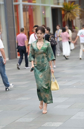 街拍韵味古风裙小娘子