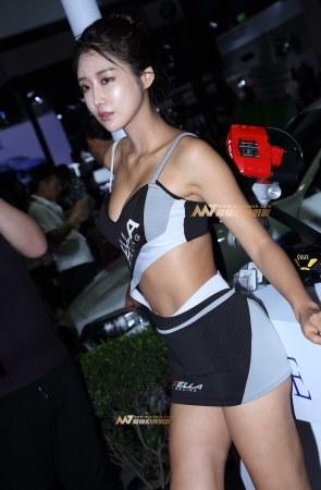 身材火辣的性感短裙车模