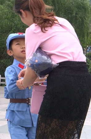 极品蓝色高跟鞋蕾丝包臀裙性感美妇