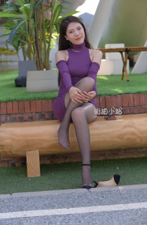 [一只麋鹿专区] 紫裙黑丝美女  【图片➕视频】