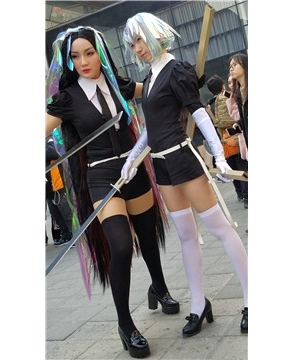 4K-性感美腿cosplay的美女姐妹花