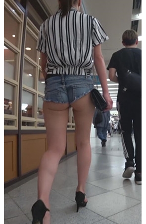 超短牛仔热裤长腿OL