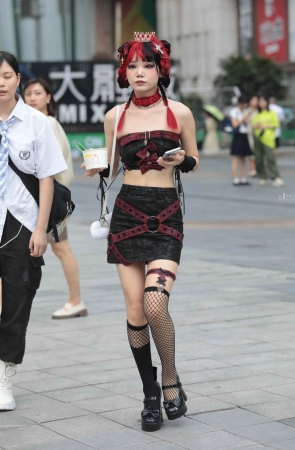 性感街拍黑丝妹子-15P