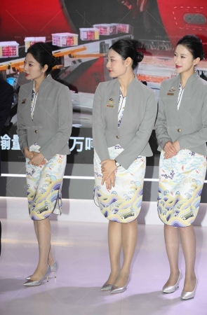 海航空姐合影海天祥云灰丝银细高跟高级国际范 10P