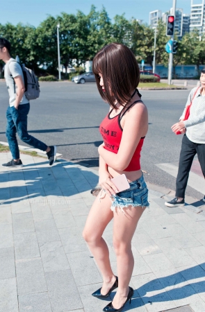 性感高跟牛仔热裤美女高清图集