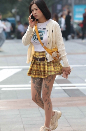 性感肉丝街拍少妇-17P