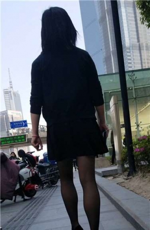 4k超清，街拍气质OL黑丝高跟鞋美女