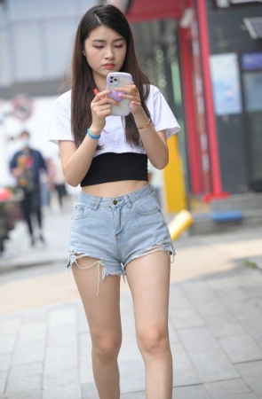 不吃鸡蛋街拍作品  热裤-浅蓝 [828P-14.8GB]