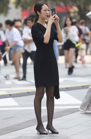 诱惑街拍黑丝高跟OL-16P