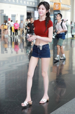 红色露背背心网红-小雪花 8P