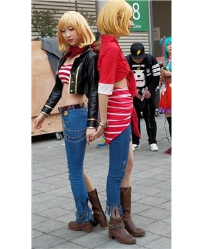 4K-两位破洞紧身牛仔裤cosplay美女小姐姐