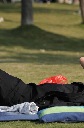 公园草地上偶遇少妇看书光腿神器凉脚 12P