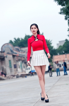 红衣白裙极品丝足