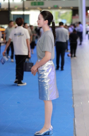 银色裙礼仪导购小姐姐