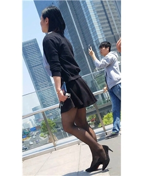 4k超清，街拍气质OL黑丝高跟鞋美女