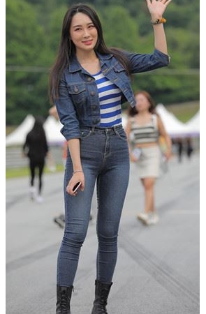 街拍牛仔紧身裤美女(24P)