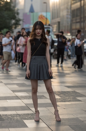 短裙高跟美女