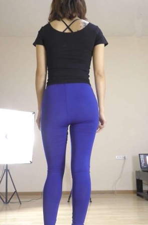 优尚舞姿原版模拍蓝色紧身裤背面 [575 MB]