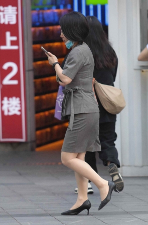 肉丝高跟街拍OL